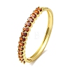 Brass Pave Cubic Zirconia Hinged Bangles for Women BJEW-B091-05G-2