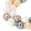 Electroplated Glass Shell Pearl Beads Strands BSHE-B009-D02-01-3