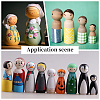 18Pcs 9 Style Unfinished Wooden Peg Dolls Display Decorations WOOD-FH0002-08-6