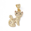 Rack Plating Brass Micro Pave Cubic Zirconia Pendants KK-G451-18G-02-1