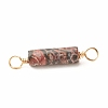 Natural Leopard Skin Jasper Connector Charms PALLOY-JF01454-04-4