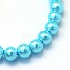 Baking Painted Pearlized Glass Pearl Round Bead Strands HY-Q003-6mm-48-2