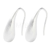 999 Fine Silver Teardeop Dangle Earrings EJEW-P296-29S-1