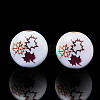 Autumn Theme Printed Natural Wood Beads WOOD-S057-090-2