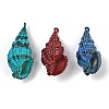 Spray Painted Natural Spiral Shell Pendants SHEL-K006-50-1