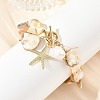 Ocean Alloy Starfish Charm OT Bracelets BJEW-JB14278-2
