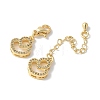 Brass Clear Cubic Zirconia Chain Extender KK-F893-14G-2