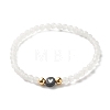 Natural White Jade Round Beads Stretch Bracelet Set BJEW-JB07000-3