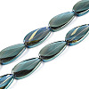 Electroplate Transparent Glass Beads Strands EGLA-N055-02H-1