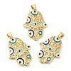Brass Pave Cubic Zirconia  Pendants KK-Z028-19G-1