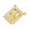 Brass Micro Pave Clear Cubic Zirconia Pendants KK-CBA6A75-48C-G-2