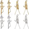  8Pcs 4 Style Halloween Brass Micro Pave Clear Cubic Zirconia Pendants ZIRC-NB0002-01-1