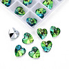 Heart Electroplated Glass Charms EGLA-N006-012A-2