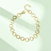304 Stainless Steel Ring Link Chain Bracelets BJEW-P373-02B-G-2