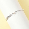 Natural Cultured Freshwater Pearl Beads Link Bracelets BJEW-JB12857-02-4