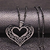 Hollow Out Heart 201 Stainless Steel Pendant Necklaces for Women FS-WG1E05F-03-1