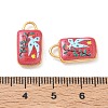 304 Stainless Steel Enamel Pendants STAS-F360-10G-02-3