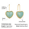 Heart 304 Stainless Steel Dangle Earrings KD3316-5-1