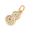 Brass Micro Pave Clear Cubic Zirconia Charms KK-G544-04G-08-2