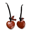 Heart Natural Red Jasper Pendant Decorations G-K353-07D-1