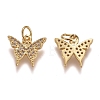 Brass Micro Pave Clear Cubic Zirconia Charms ZIRC-G153-24G-1