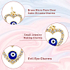 8Pcs 4 Styles Evil Eye Brass Micro Pave Clear Cubic Zirconia Charms KK-DC0002-64-4