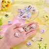 30Pcs Rainbow Iridescent Printed Opaque Acrylic Beads OACR-TA0001-73A-6