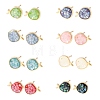 Brass Enamel Fish Stud Earrings EJEW-I322-05G-4