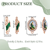 24Pcs 2 Styles Alloy Enamel with Crystal Rhinestone and Acrylic Connector Charms FIND-HY0005-34-2