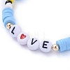 Handmade Polymer Clay Heishi Beads Stretch Bracelets BJEW-JB05159-M-3