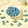 Polymer Clay Rhinestone European Large Hole Beads with Silver Color Plated Brass Cores FPDL-R002-12-5