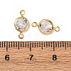 Brass Pave Clear Cubic Zirconia Connector Charms KK-Z121-06G-05-3