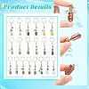 20Pcs Glass Bottle with Natural & Synthetic Gemstone Chip Keychains KEYC-CJ00014-3