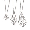 3Pcs 3 Sizes Stainless Steel Braided Chain Macrame Pouch Empty Stone Holder Pendant Necklace Making NJEW-JN04957-01-1