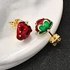 Brass Enamel Stud Earrings X-EJEW-G430-06B-G-3