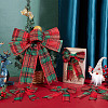 10Pcs 2 Style Christmas Theme Tartan Pattern Polyester Bowknot AJEW-CA0002-64-5