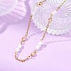 Natural Pearl Beads and 304 Stainless Steel Paperclip Chain Necklaces NJEW-JN06321-1