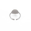 Non-Tarnish 304 Stainless Steel Flat Round with Initial Letter Open Cuff Ring for Men Women RJEW-S405-246P-E-2