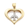 Rack Plating Brass with Cubic Zirconia Pendants KK-Q017-10B-G-1