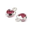 Heart Brass Glass Charms KK-S385-01S-03A-2