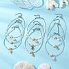 9Pcs 9 Styles Summer Beach Natural Shell Charms Glass Beaded Anklets AJEW-AN00777-1