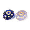 Oval with Flower Glass Beads GLAA-T025-48M-2