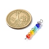Electroplated Colorful Faceted Glass Rondelle Beaded Connector Charms PALLOY-JF02529-01-2