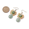 Natural Green Aventurine Dangle Earrings EJEW-MZ00169-03-3