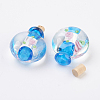 Handmade Silver Foil Lampwork Perfume Bottle Pendants FOIL-P001-C-3