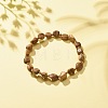 Natural Picture Jasper Round Beaded Stretch Bracelet BJEW-JB08197-02-2