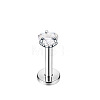 Stainless Steel Clear Cubic Zirconia Threadless Labret Stud WGC142D-22-1