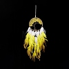 Iron Woven Web/Net with Feather Pendant Decorations AJEW-B017-12-5