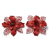 Plastic Glitter Artificial Flower HJEW-R124-05-1