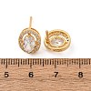 Brass Micro Pave Cubic Zirconia Stud Earrings for Women EJEW-F418-12G-3